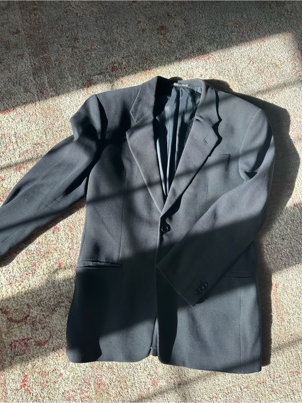 Armani Men's Classic Gray  Textured Single-Breasted Blazer